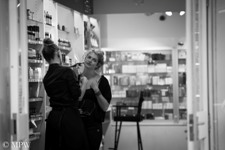 Queen Street Auckland city, black and white photo by Mike Wheelton